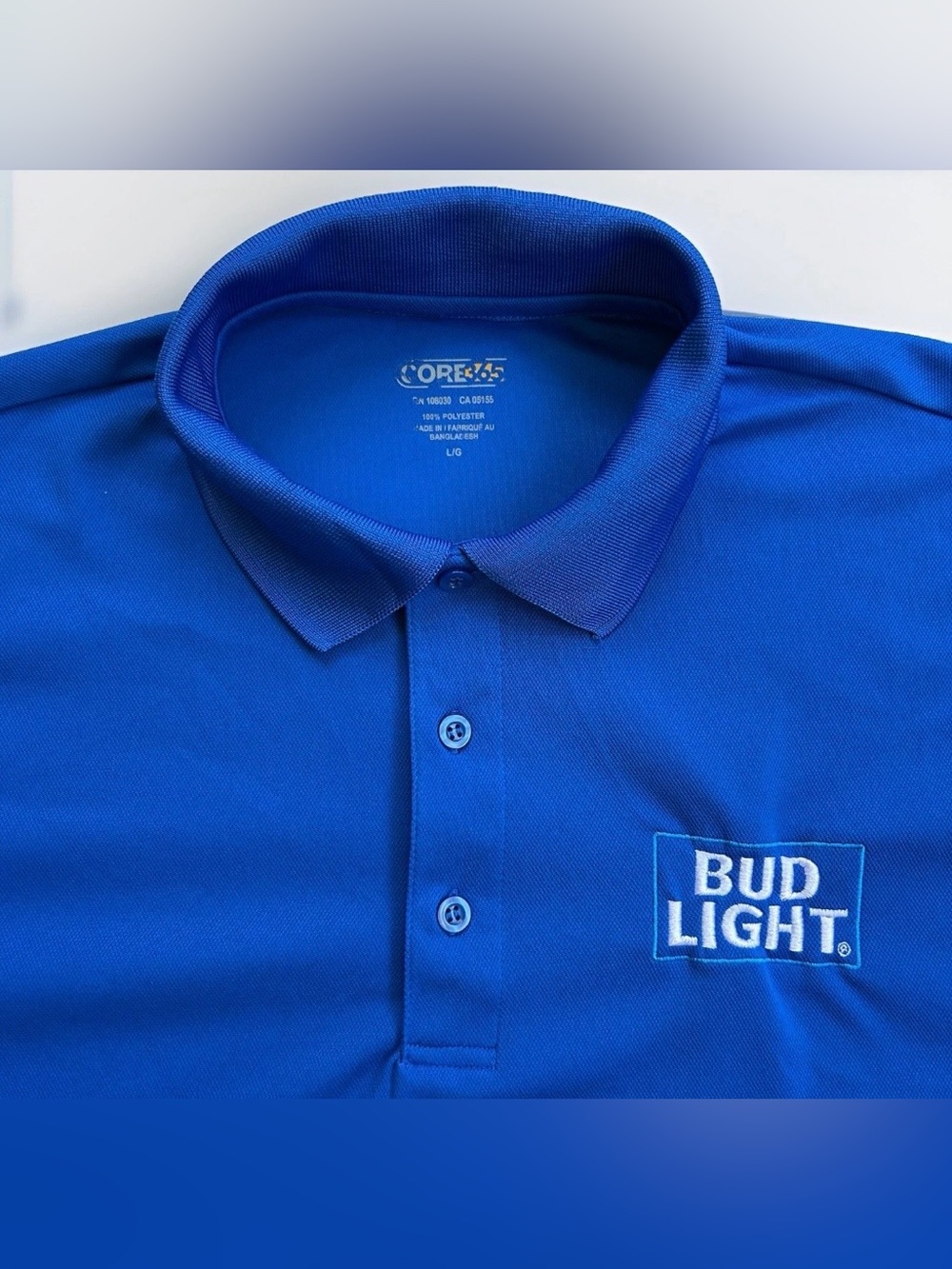Bud Light Men's Blue Polo Shirt - Short Sleeve Performance Polo